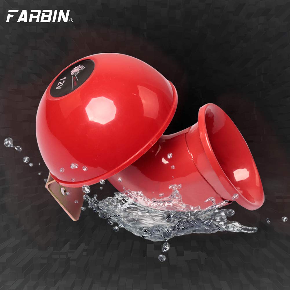 FARBIN Super Loud 12V Horns,Loud Raging Bull Sound Electric Horn,Air Horn Raging