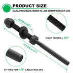 Andorm 20pcs 1/8" Cable Railing Tensioner Terminal Kit Black, Threaded Swage