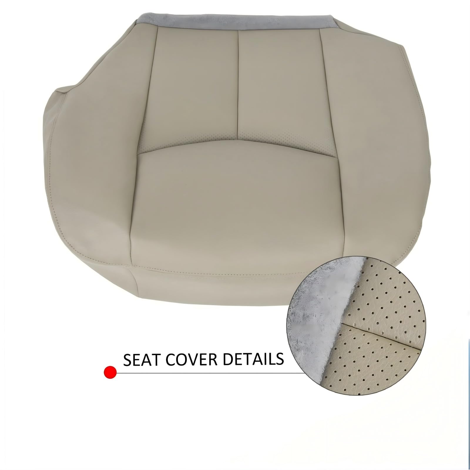 HLV-015 Tan 152 Driver Bottom Perforated Seat Cover，for 2003-2006 Cadillac