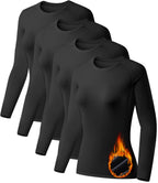 TELALEO 3 Pack Women's Thermal Shirts Fleece Lined Tops Long Sleeve Compression