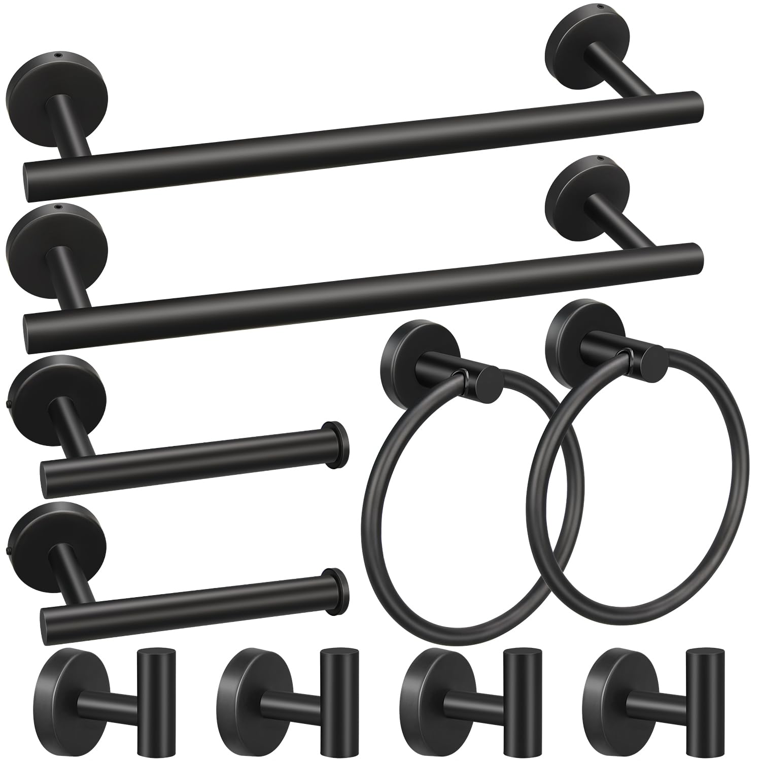 10pcs Bathroom Hardware Set, Including 16" Hand Towel Bars, Toilet Paper