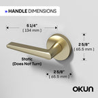Okun Halo Dummy Door Handle, Brushed Champagne Gold Non-Turning Door Lever