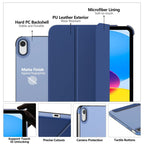 MoKo iPad 11th Gen 2025 & 10th Gen 10.9 Case Smart Cover Navy Blue