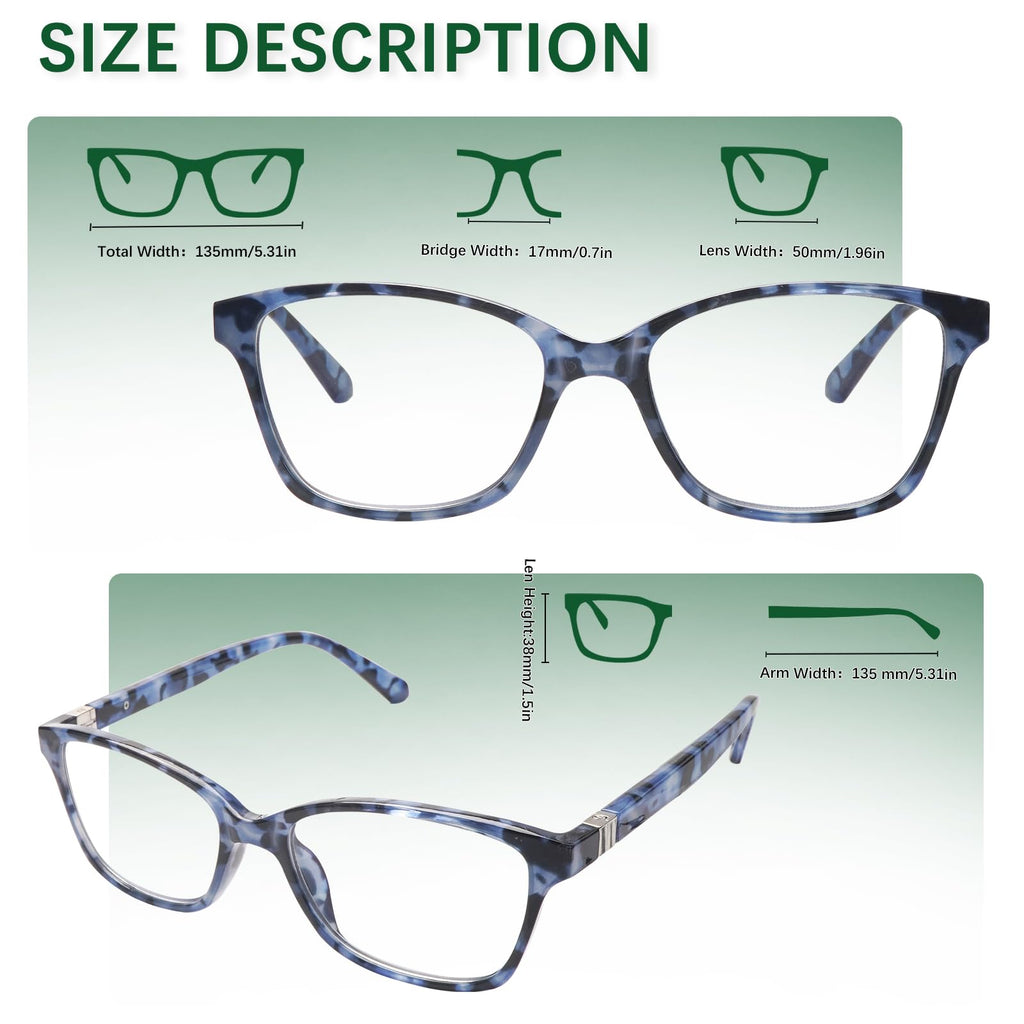 STASTEND 4 Pack Progressive Multifocus Reading Glasses for Women Men Spring
