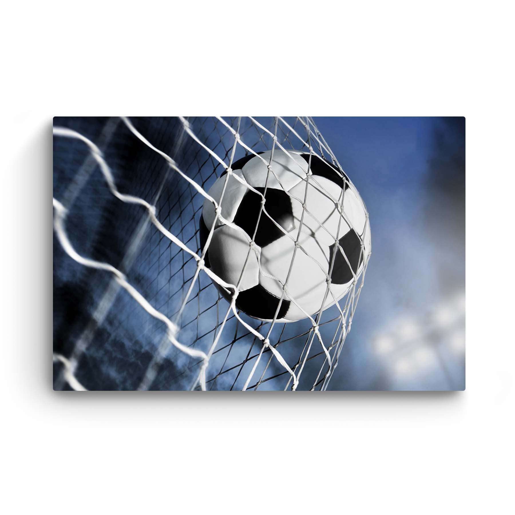 Startonight Wall Art Canvas Soccer Ball, Sports Picture Ball Net Blue Sky