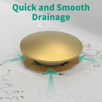 HEROBAI Bathroom Pop up Drain Without Overflow, Anti-Clogging Vessel Sink Drain