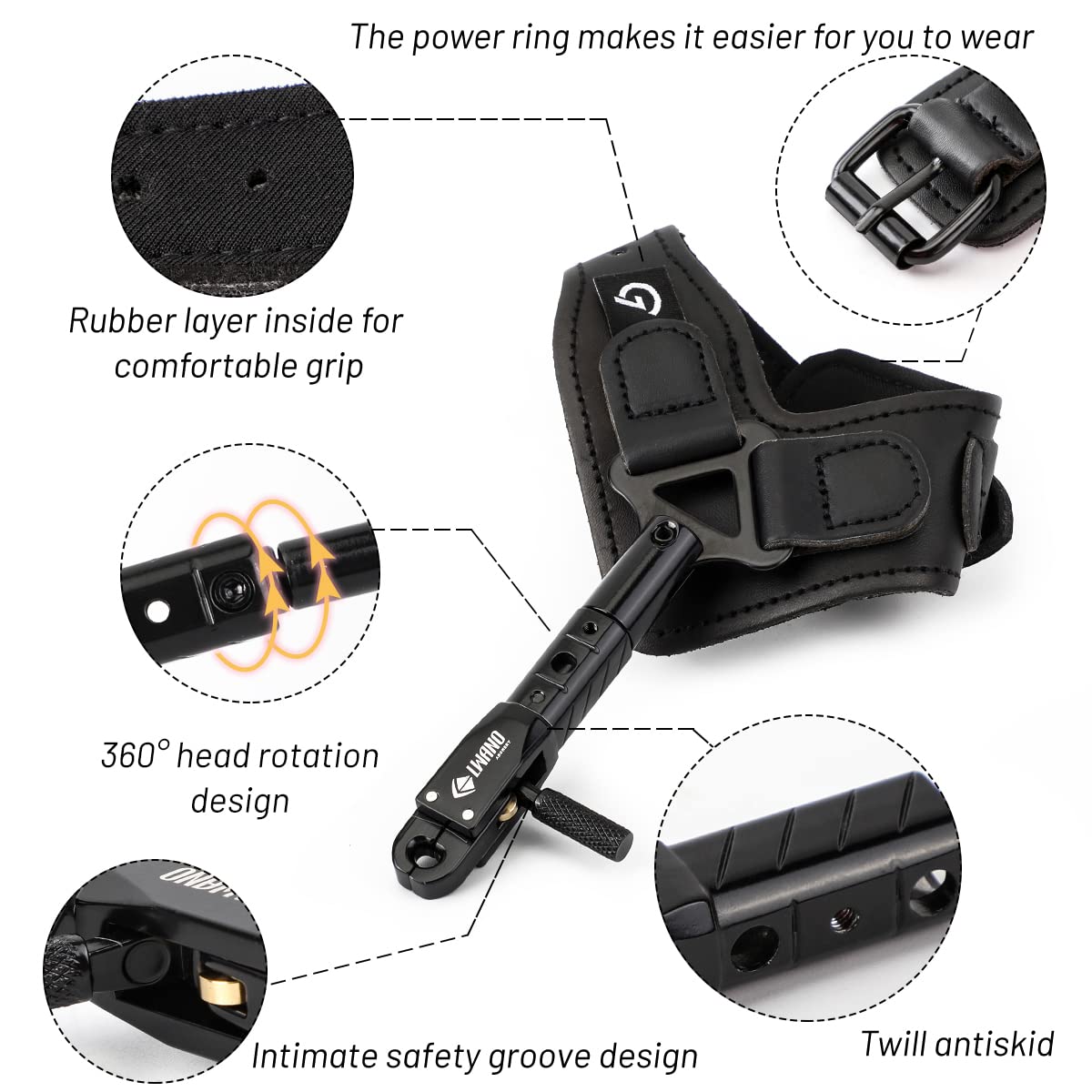 LWANO Archery Compound Bow Release Aids Trigger (Black)