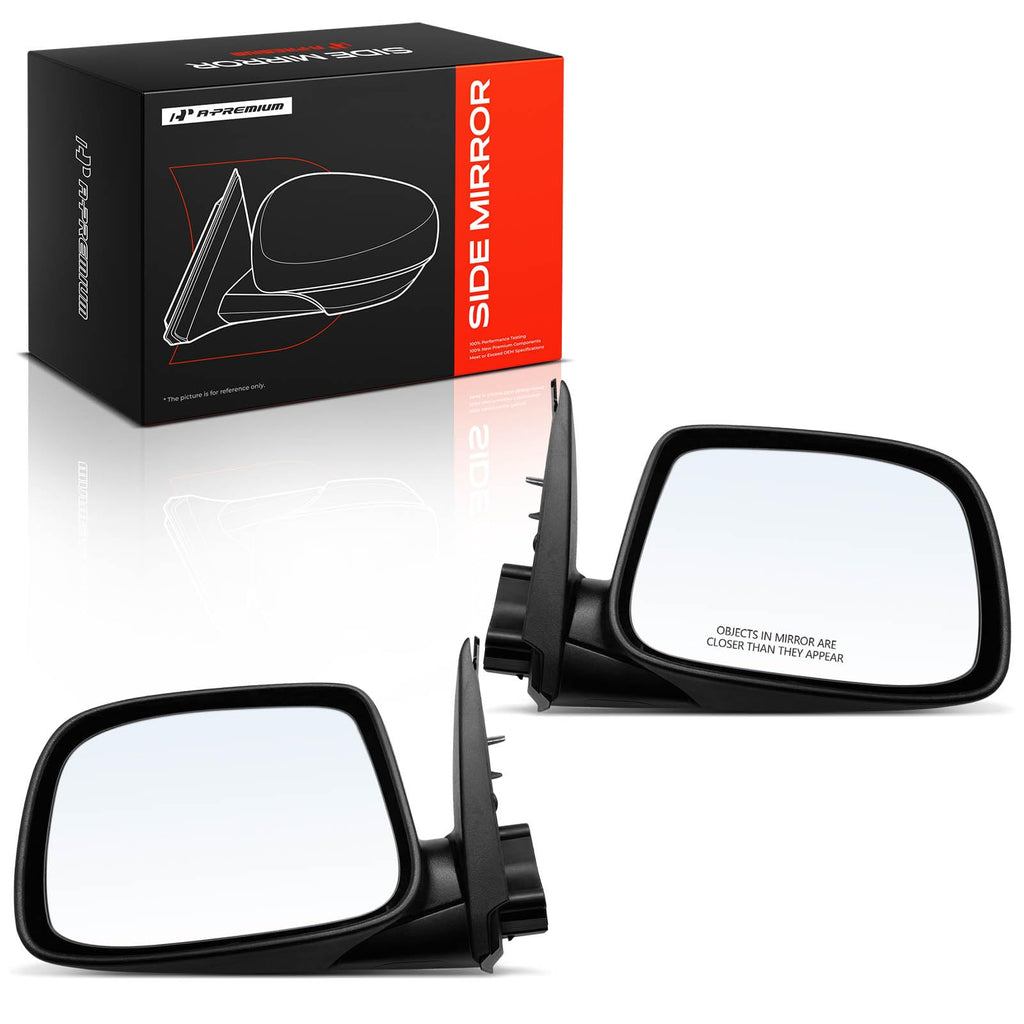 A-Premium Pair (2) Driver and Passenger Side Manual Door Mirror
