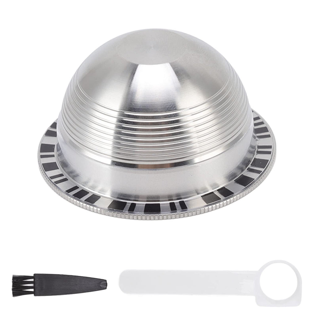 Reusable Coffee Capsule Filter, Stainless Steel Refillable Pod with PVC Label