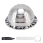 Reusable Coffee Capsule Filter, Stainless Steel Refillable Pod with PVC Label