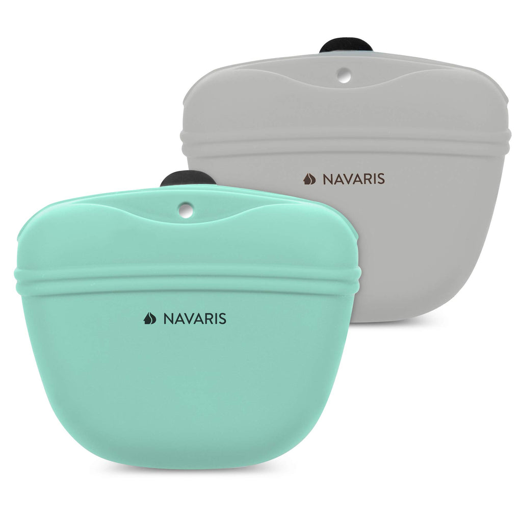 Set of 2 Navaris Silicone Dog Treat Pouch Training Pet Puppy Bag Pocket Snack
