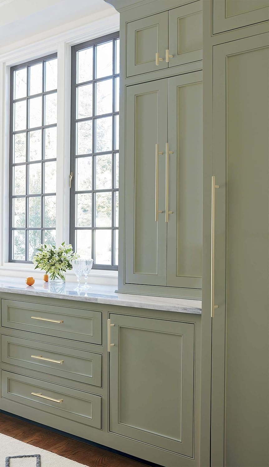 3 Pack Amerock | Cabinet Pull | Golden Champagne | 3-3/4 inch (96 mm) Center to
