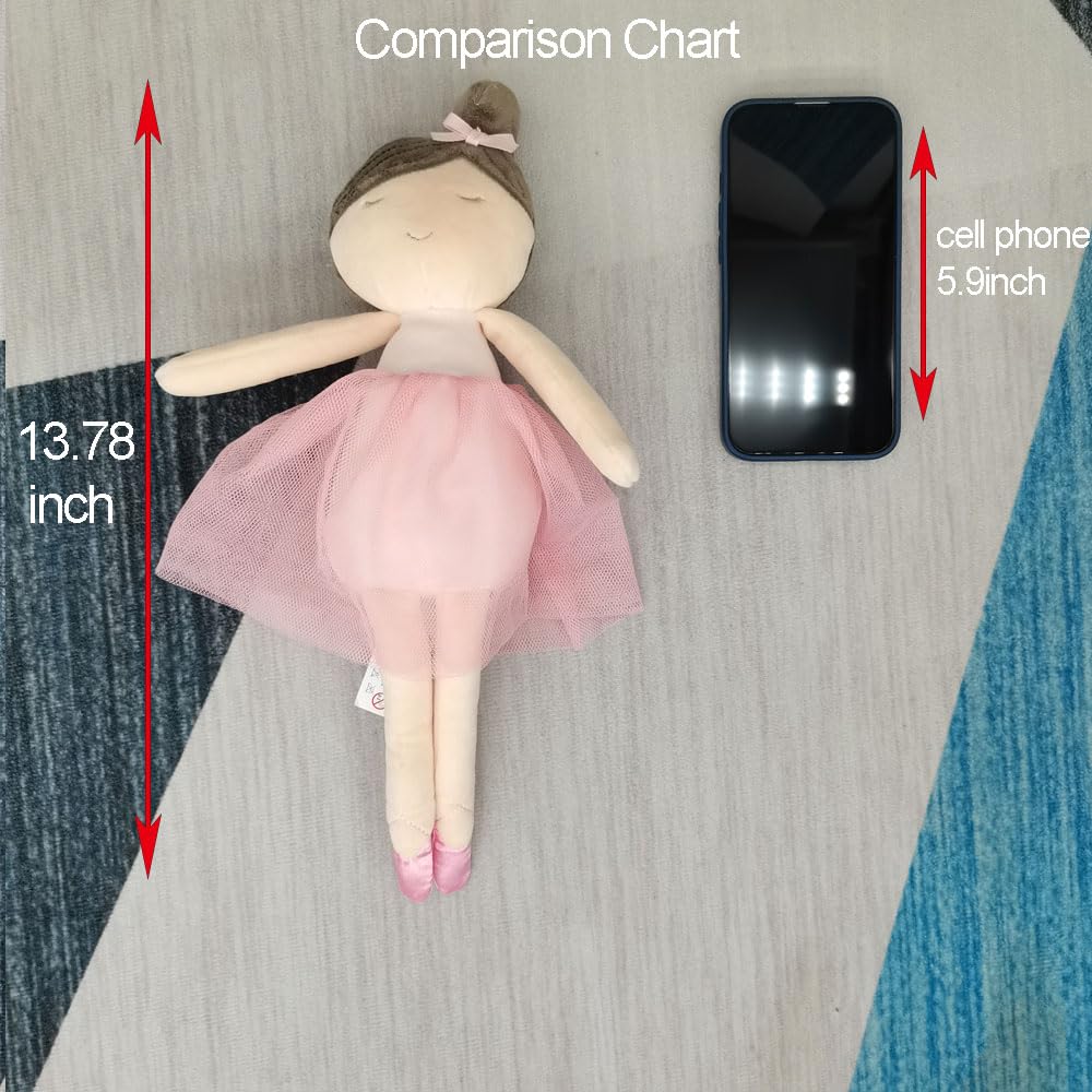 FLUFFYFUN Baby Doll Soft Ballerina Doll Plush 13.7" (Girl)