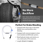 FIRSTINFO A1151G Brake Bleeding Hose 59in Silicone w/ One Way Check Valve