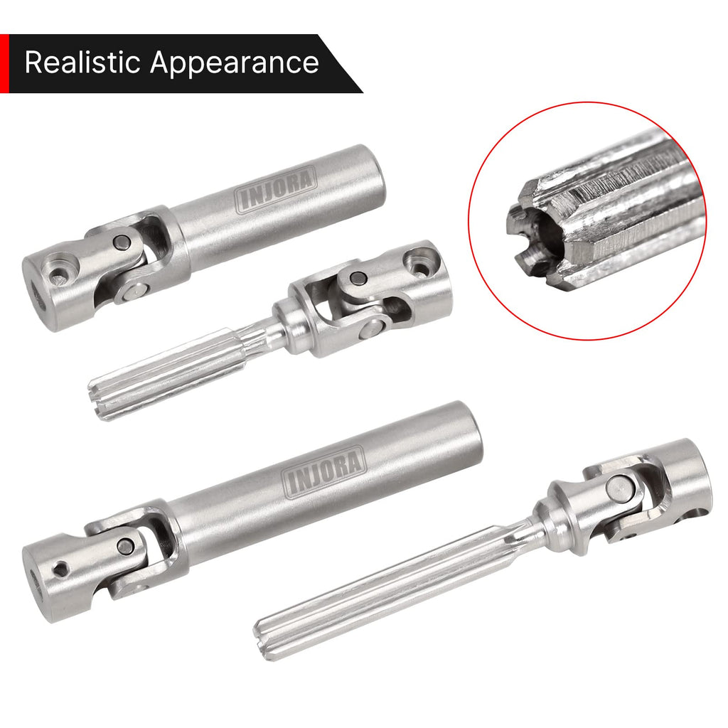 INJORA Drive Shaft D-Shaped Hole Stainless Steel Center Drive Shaft for Axial