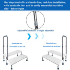 Aliseniors Extra Wide 2 Step Stool with Handle for Elderly, Heavy Duty Bariatric