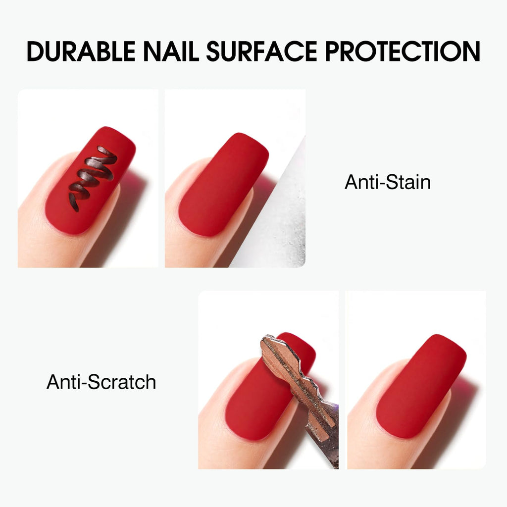 CANNI 2Pcs Matte Gel Top Coat and Base Coat Set- No Wipe Long Lasting Matte Top