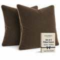 Blau Marité 2 Pack Velvet Decorative Throw Pillow Covers, 20"x20", Brown and