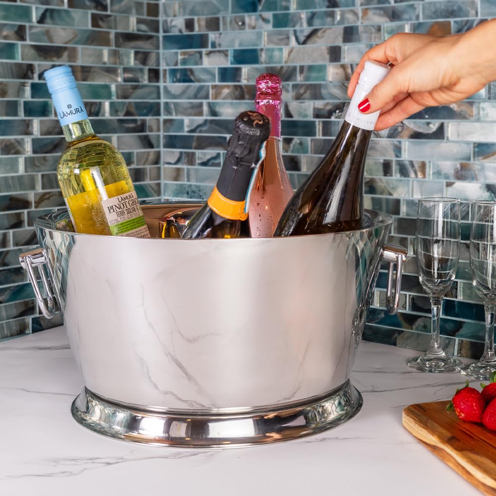 Insulated Beverage Tub 3.2 Gal Double Wall Stainless Steel Ice Bucket Party