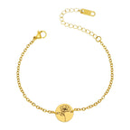 Birth Flower Gold Chain Bracelet for Women Adjustable Stackable Jewelry Gift