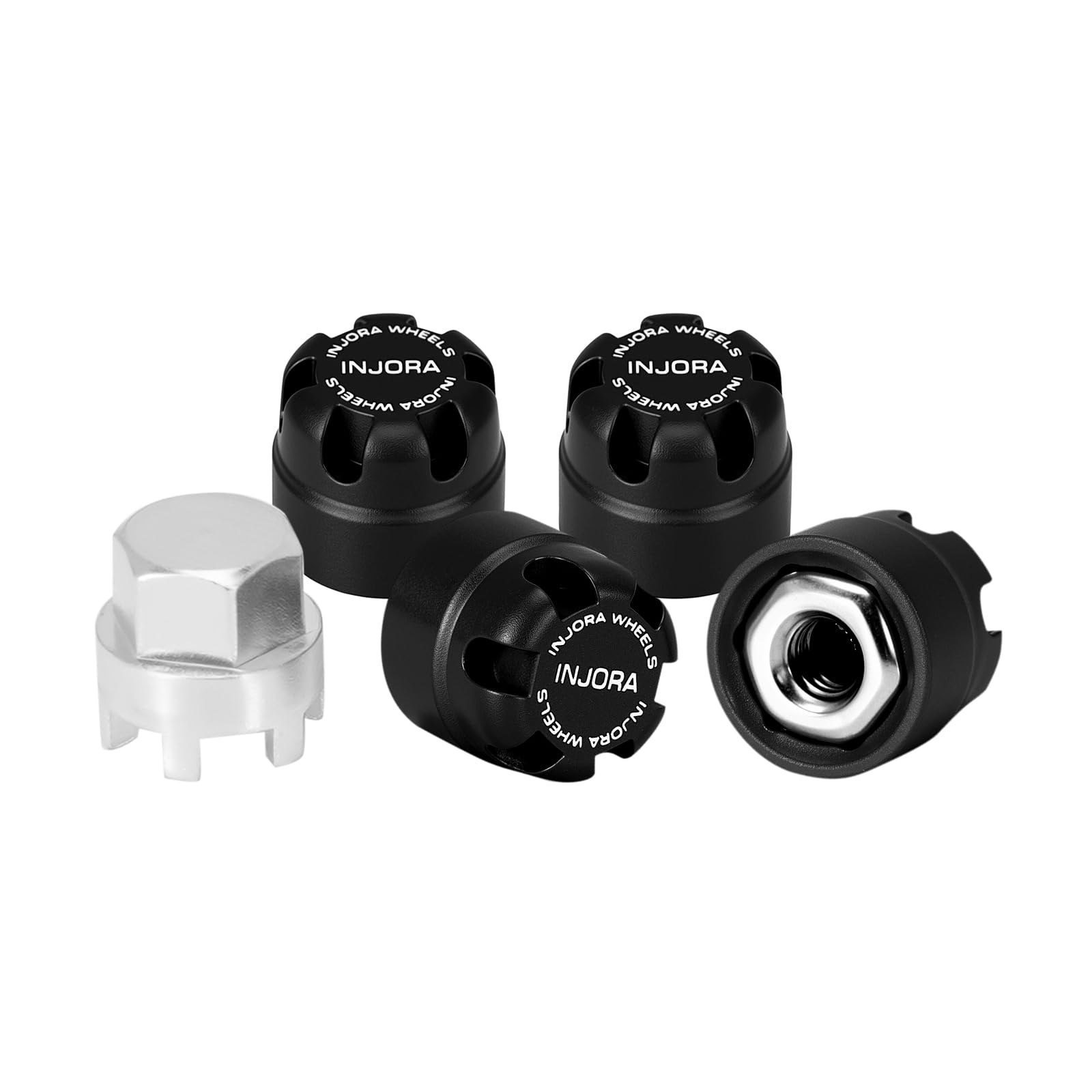 INJORA M2.5 Wheel Lock Nuts with Aluminum Cap for 1/18 RC Crawlers