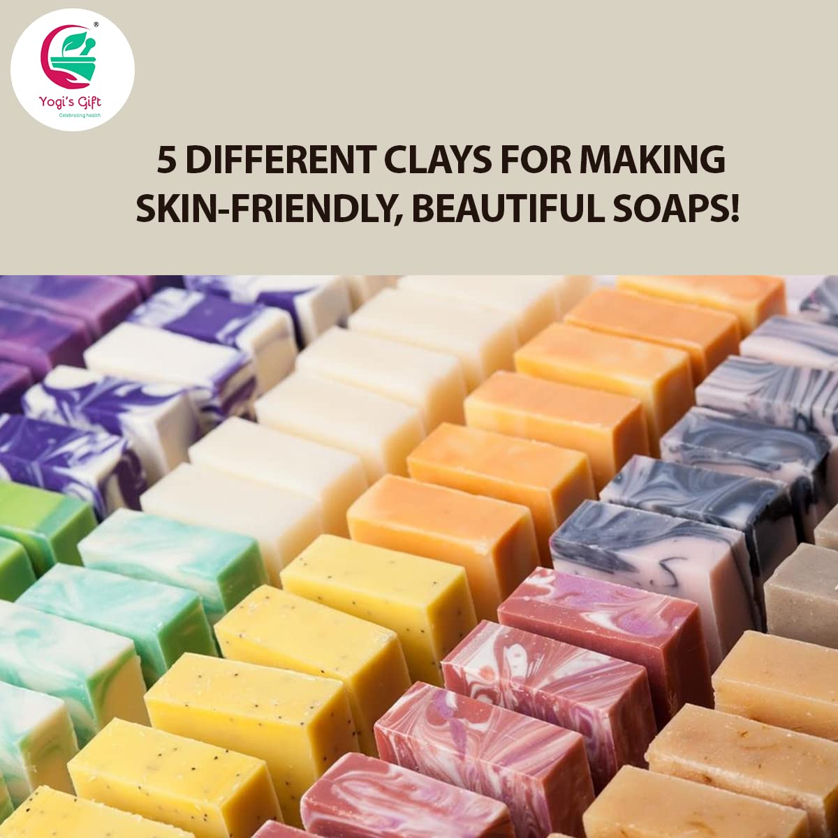 Pack of 5 Clays For Mask Making & Soap Making | Rose Clay, French Green Clay,