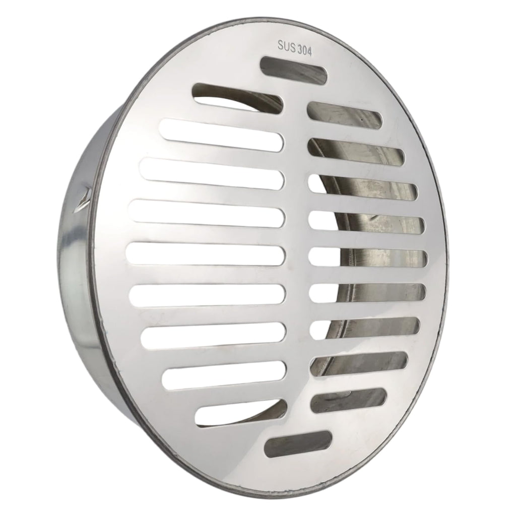 Dnyta 7in Floor Drain Cover, Stainless Steel Round Anti Blocking Round Grate