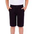 Bienzoe Boys School Uniform Shorts: Flat Front Cotton Bermuda - Adjustable Waist - Breathable for Church Outdoor - Aged 9-10 Black Size 10