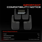 A-Premium Mud Flaps Compatible with Ford Ranger 2024 2025 Crew Cab Pickup
