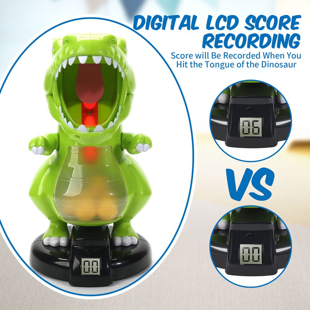 EagleStone Dinosaur Shooting Toy Target Game for Kids with Foam Balls LCD Score