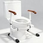 FSA/HSA Eligible Toilet Safety Rails for Elderly with Solid Wood Handles,