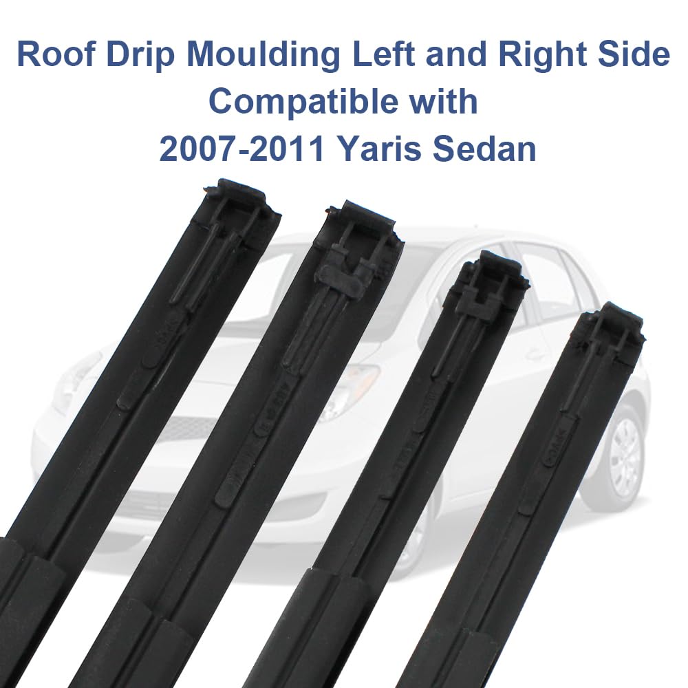 COOL STAR 2pcs Molding Side Drip Compatible with Toyota Yaris Sedan 2007 2008