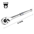 DURATECH 1/2 Inch Drive Ratchet 90 Tooth Quick Release Reversible Wrench Cr-V