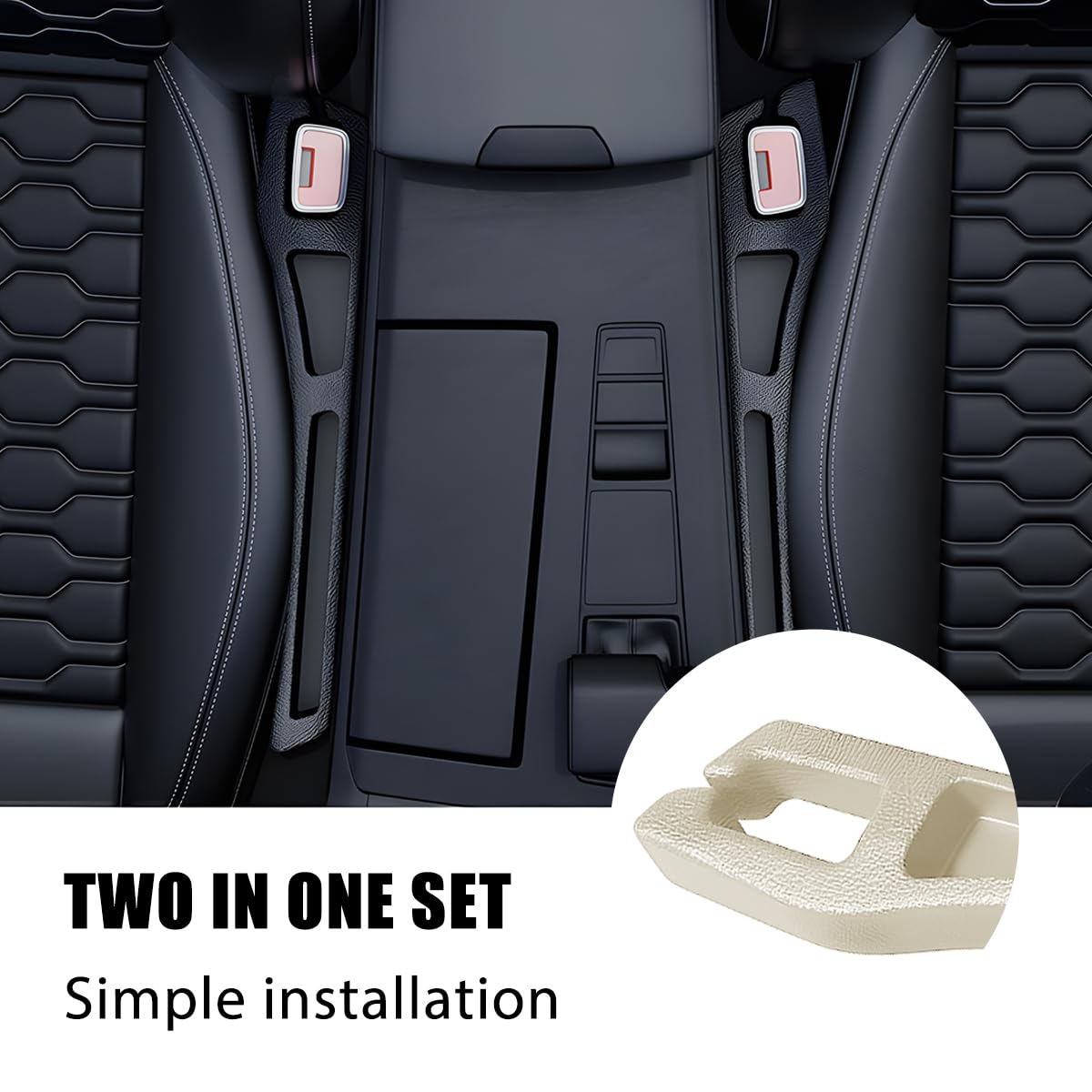 Car Seat Gap Filler 2PCS Crevice Blocker Stopper Console Universal SUV Beige