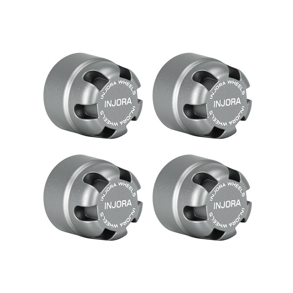 INJORA M2.5 Wheel Lock Nuts with Aluminum Cap for 1/18 RC Crawlers Upgrade(Gray)