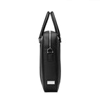 Manhattan Leather Briefcase Black & Racing Red Laptop Business Bag
