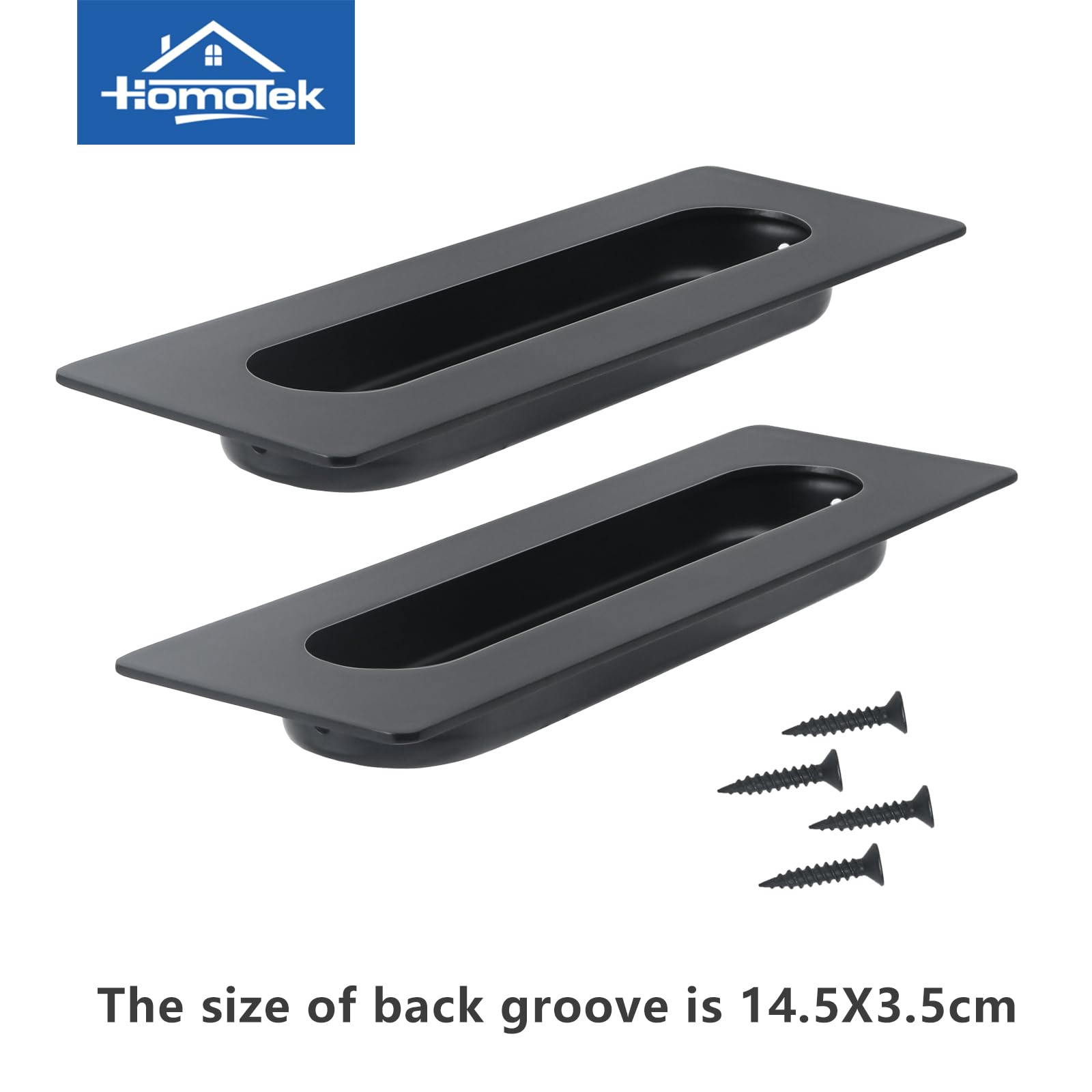 HOMOTEK 7 in Flush Pull Sliding Closet Door Handles 4 Pack Recessed Rectangular