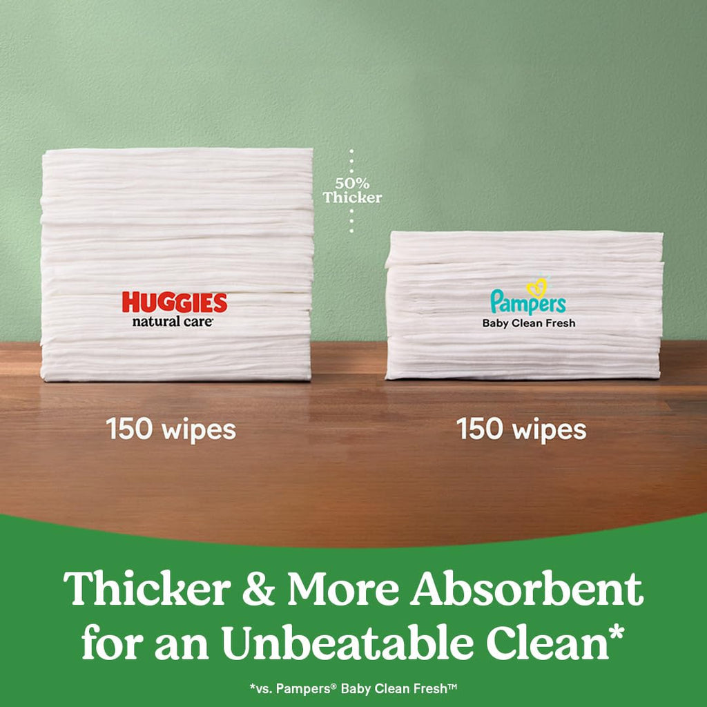 10 Flip-Top Packs Huggies Natural Care Sensitive Baby Wipes, Unscented,