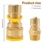 Janoiuc 1/2 Inch Gas Quick Connect Kit, 1/2 Inch Propane Quick Connect Fittings, Natural Gas Quick Connect Fittings