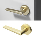Okun Halo Dummy Door Handle, Brushed Champagne Gold Non-Turning Door Lever
