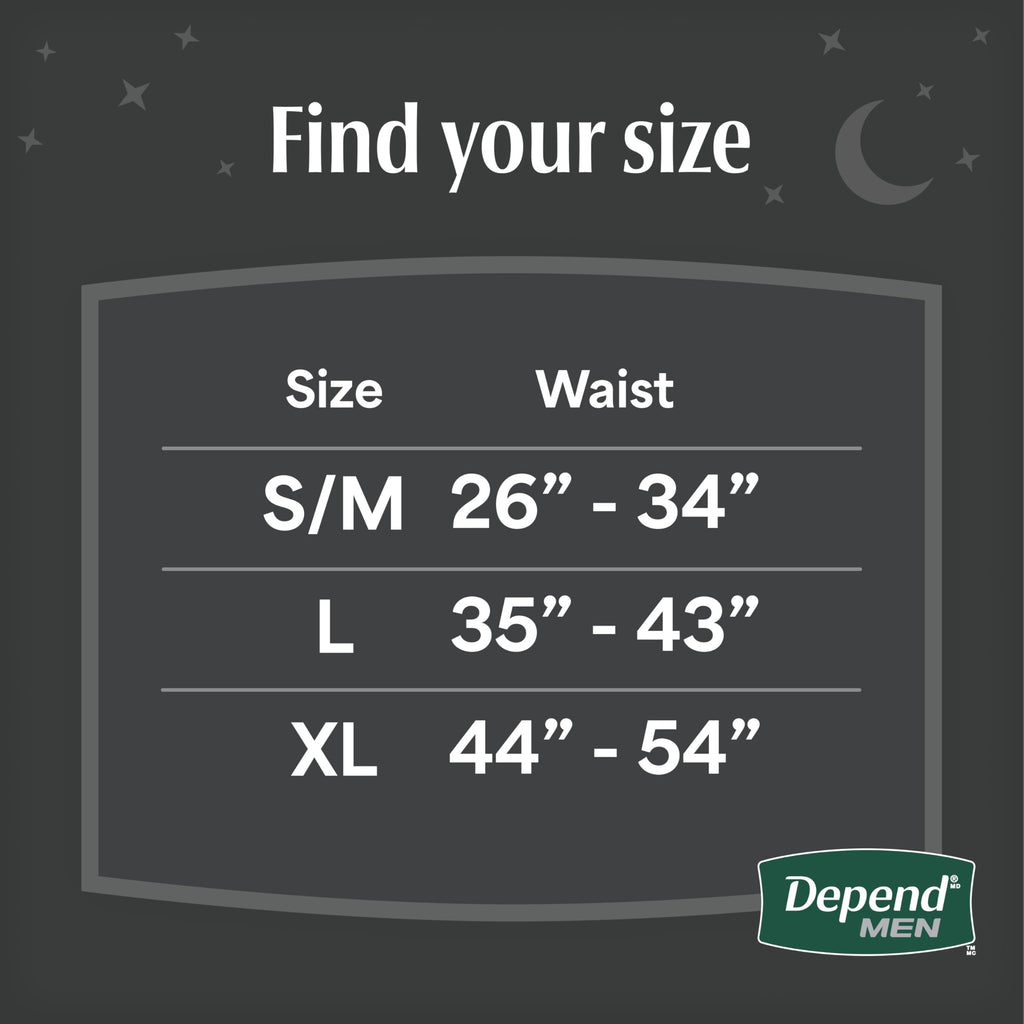 48 Count Depend Night Defense Adult Diapers, Incontinence Underwear for Men,