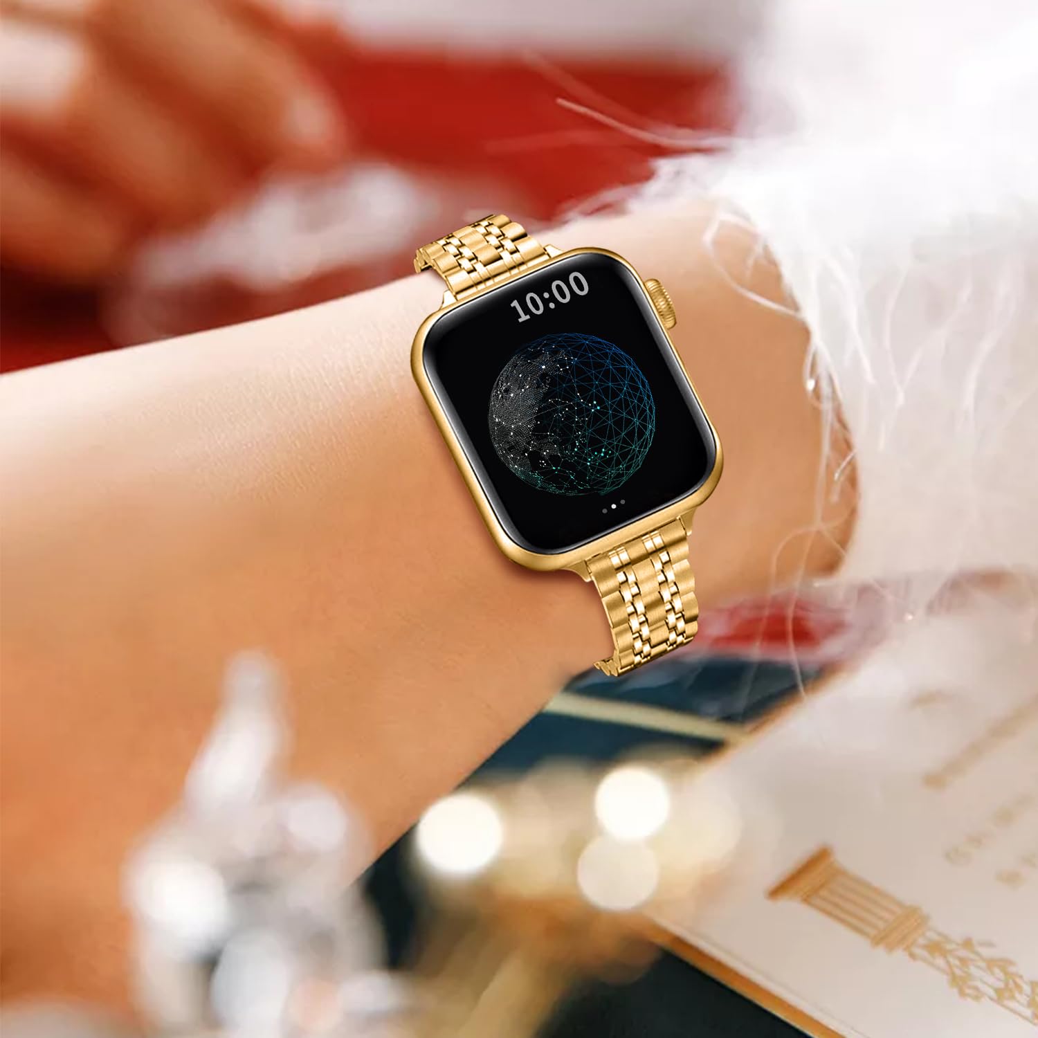 QUNDAXI Slim Watch Band Compatible with Apple Watch 41mm 45mm 42mm 44mm 40mm