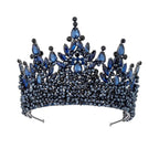 Women Crystal Crown Tiara Gold Alloy Headpiece Wedding Prom Hair Accessory (Gold