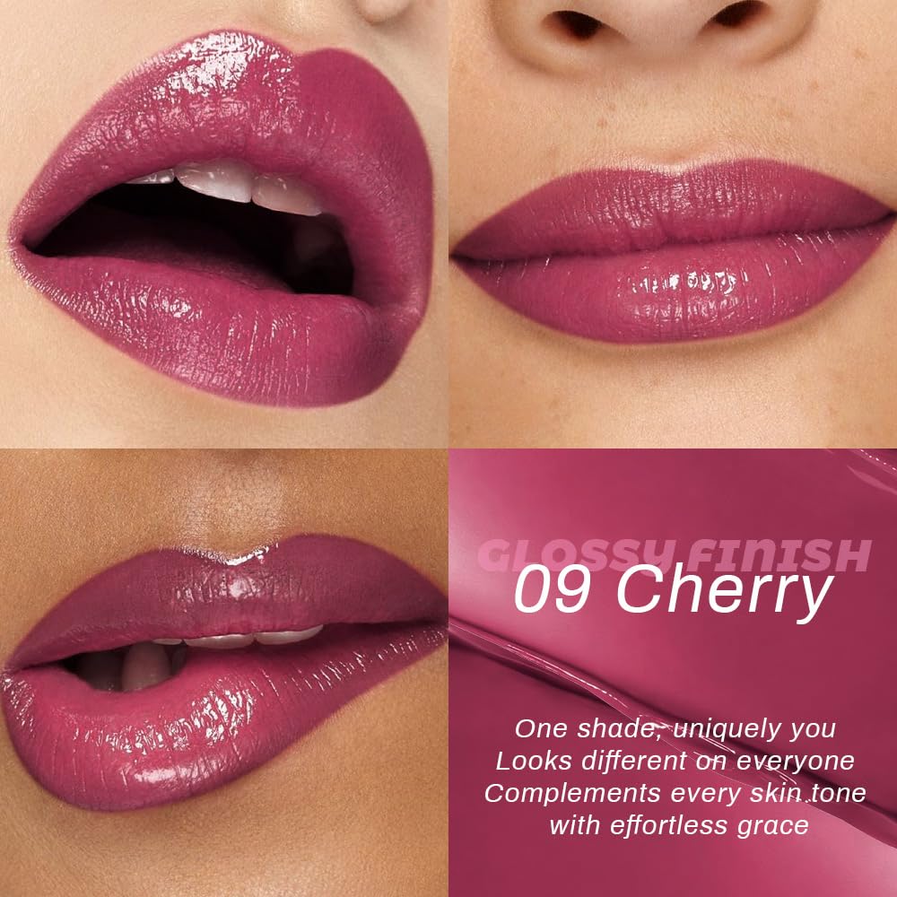 evpct 2Pcs Mauve Plum Cherry Honey Lipstick Tinted Lip Balm, Sheer Hydrating
