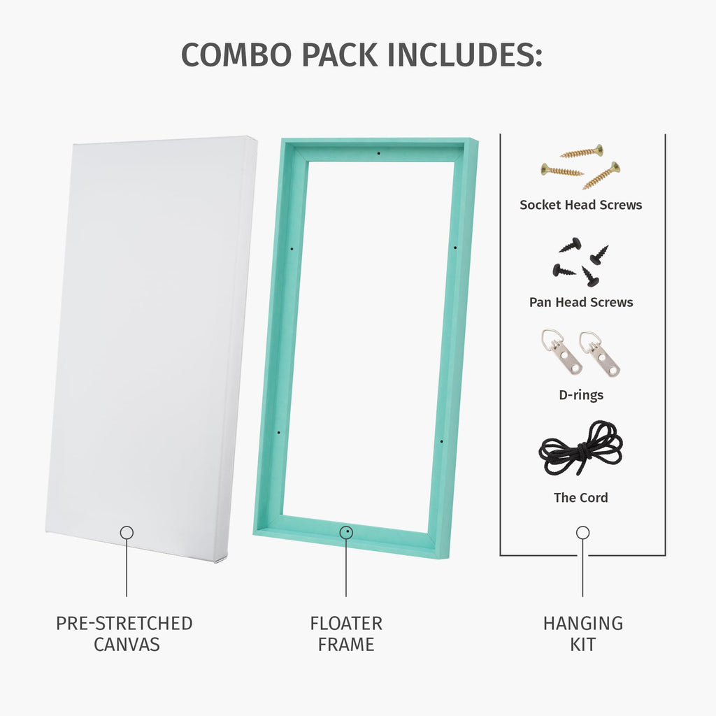 PIXY CANVAS Value Pack of 24x24 Stretched Canvas 1-1/2 (1.5) inch deep and