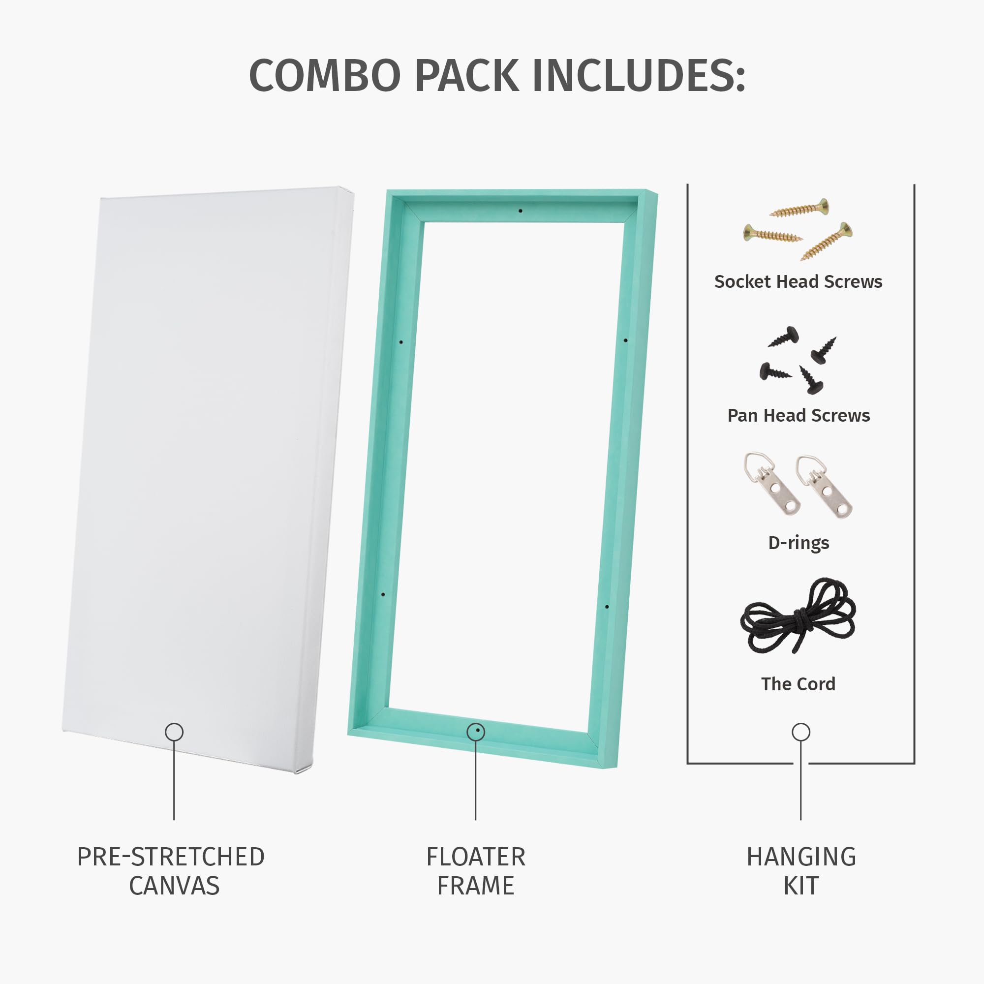 PIXY CANVAS Value Pack of 24x24 Stretched Canvas 1-1/2 (1.5) inch deep and