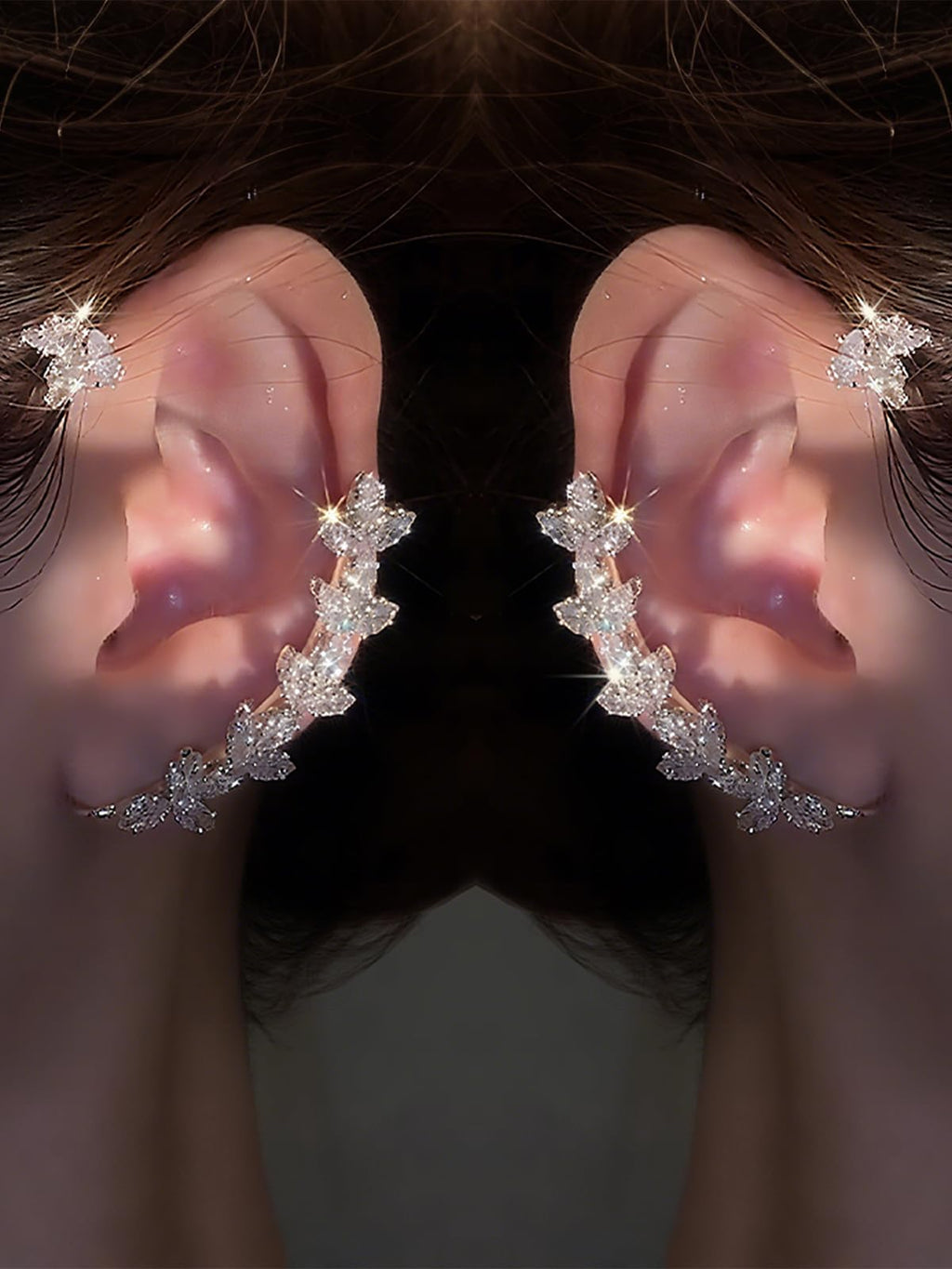 Fanquility 2Pcs Butterfly Earrings Ear Cuffs Non Pierceing Ear Cuff Fake