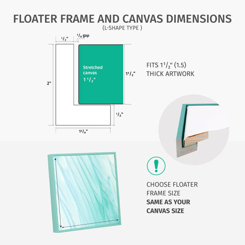 Pixy Canvas Floater Frame 5x5 for 1-1/2 (1.5) inch Deep Canvas Paintings/Canvas