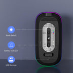 TENMOS Wireless Bluetooth Mouse, LED Slim (Bluetooth 5.1/5.0 + USB) 2.4GHz