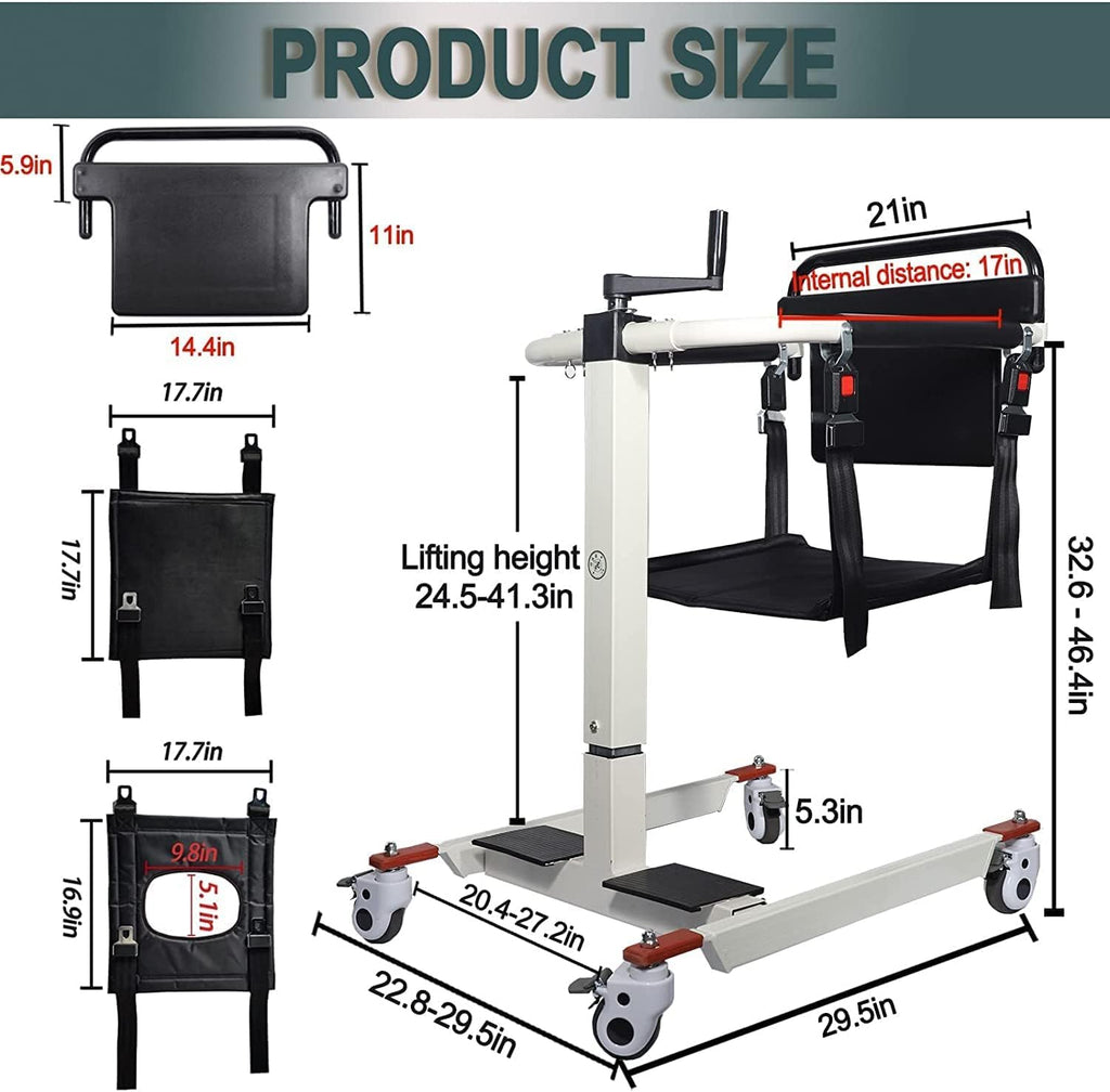 Patient Lift Transfer Chair, Transfer Lift Chair for Disabled, Portable Car